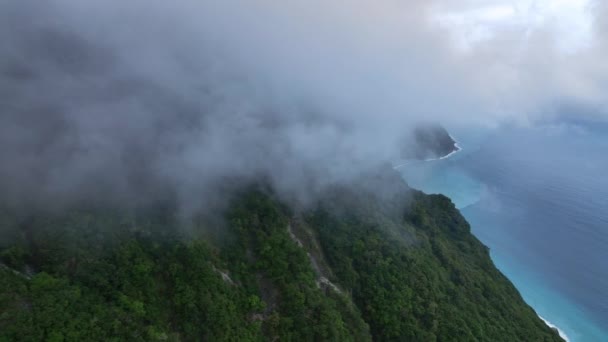 Пейзажі Уайленд Бей Через Хмари Вид Повітря Тайвань — стокове відео