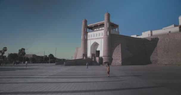Hlavní Brána Archy Citadely Bucharě Uzbekistán — Stock video