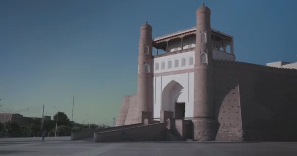 Hoofdpoort Van Ark Citadel Bukhara Oezbekistan — Stockvideo