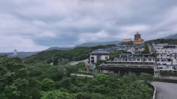 Cemetery Spiritual Development Center Taiwan Aerial View — Stock Video