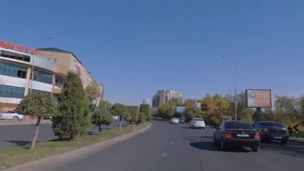 Дорога Улицы Пригороде Шымкента Казахстан — стоковое видео