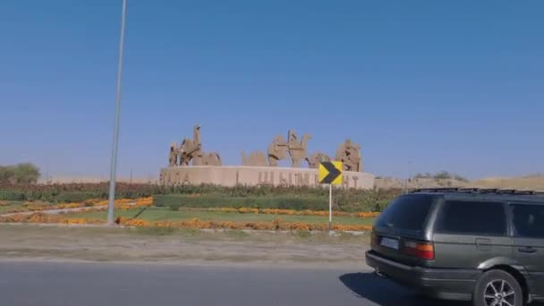 Estrada Ruas Nos Subúrbios Shymkent Cazaquistão — Vídeo de Stock