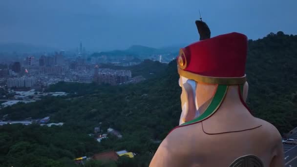 Taipei Manzarası Hongludi Nanshan Fude Tapınağı Tayvan Havacılık — Stok video