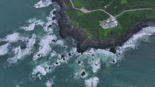 Farul Fugui Cape Sus Taiwan Vedere Aeriană — Videoclip de stoc