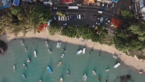 Top View Grand Baie Mauritius Uitzicht Lucht — Stockvideo