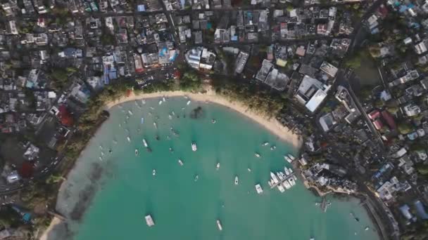Top View Grand Baie Mauritius Uitzicht Lucht — Stockvideo