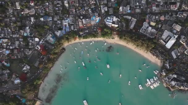 Top View Grand Baie Mauritius Légitekintés — Stock videók