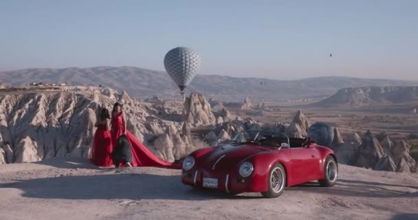 Fényképek Retro Autók Hajnalban Cappadocia Törökország — Stock videók