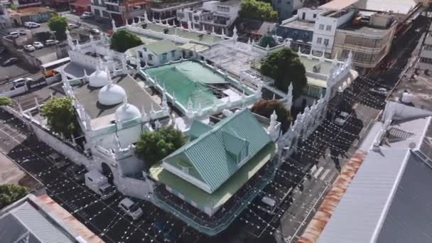 Jummah Masjid Centro Port Louis Maurício Vista Aérea — Vídeo de Stock
