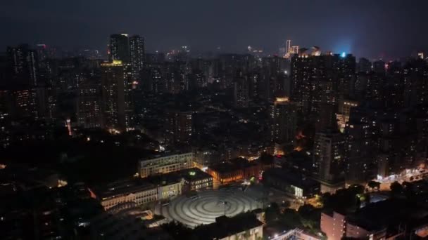 Ночной Подъем Уровня Воды Макао Китай Вид Воздуха — стоковое видео
