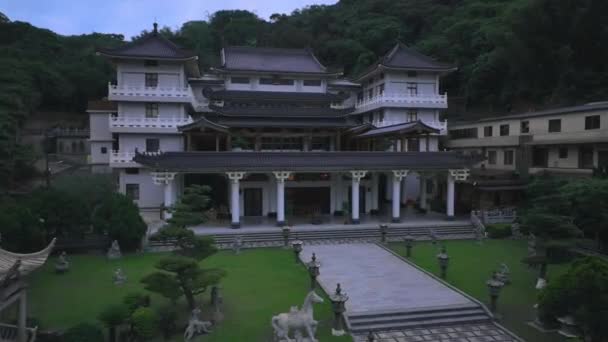 Witte Paard Boeddhistische Tempel Nieuw Taipei Taiwan Luchtfoto — Stockvideo