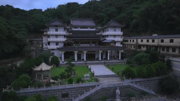 Beyaz Budist Tapınağı New Taipei Tayvan Hava Manzarası — Stok video