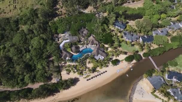 Vue Aérienne Haut Resort Avec Une Piscine Luxe Maurice Vue — Video
