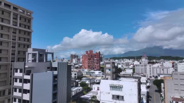 화창한 전망에서 Hualien의 파노라마 — 비디오