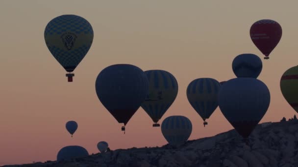 Zeitraffer Der Ballons Kappadokien Morgengrauen Türkei — Stockvideo