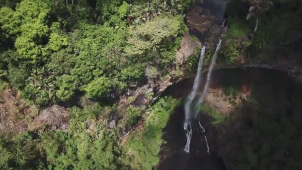 Flyger Över Den Berömda Chamarel Waterfall Mauritius Flygfoto — Stockvideo