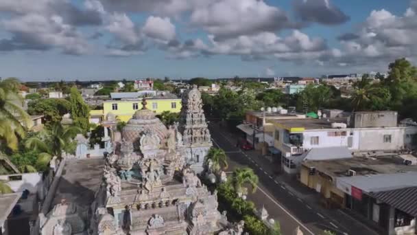 Templo Hindu Grand Baie Maurício Vista Aérea — Vídeo de Stock