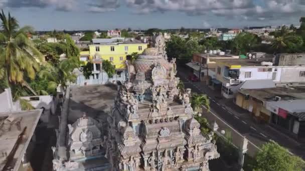 Templo Hindú Grand Baie Mauricio Vista Aérea — Vídeo de stock