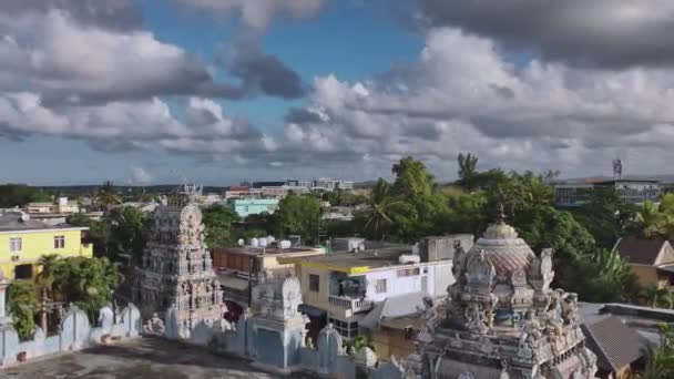Hindu Temple Grand Baie Mauritius Flygfoto — Stockvideo