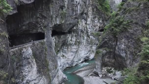 Знаменита Ущелина Національному Парку Тароко Хуалянь Тайвань Вид Повітря — стокове відео