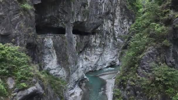 Berömd Gorge Taroko Nationalpark Hualien Taiwan Flygfoto — Stockvideo