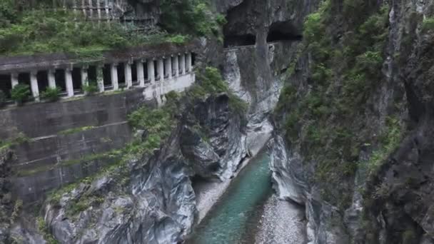 Berömd Gorge Taroko Nationalpark Hualien Taiwan Flygfoto — Stockvideo
