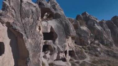Türkiye 'nin Kapadokya Vadisi' nde Sıradışı Kayalık Mağaralar, Hava Görüntüsü