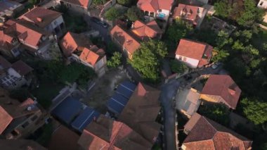 Otantik Mtskheta 'nın Çatıları Üzerinde Uçmak, Gürcistan, Havadan Bakış