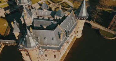 Utrecht, Hollanda 'daki Antik Kale De Haar, Hava Görüntüsü