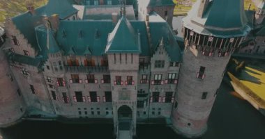 Utrecht, Hollanda 'daki Antik Kale De Haar, Hava Görüntüsü