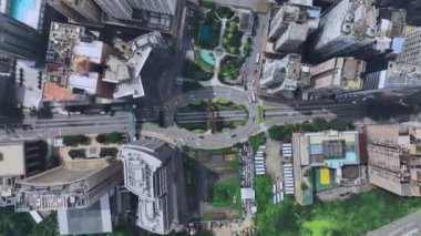 Çin 'in Macau kentindeki yolların ve binaların tepeden tırnağa görüntüsü