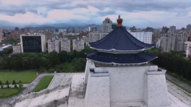 Taipei 'nin merkezinde bulunan Chiang Kai-Shek Anıtı, Tayvan Hava Görüntüsü