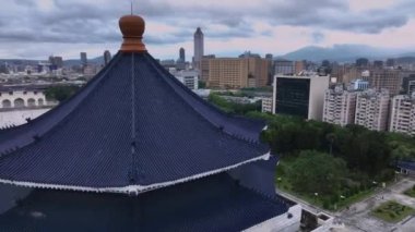 Taipei 'nin merkezinde bulunan Chiang Kai-Shek Anıtı, Tayvan Hava Görüntüsü