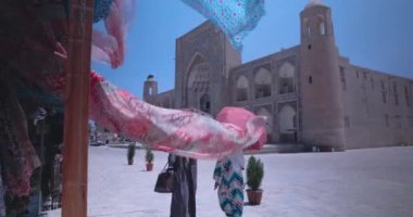 Buhara, Orta Asya, Özbekistan 'daki Eski Şehrin Renkli Mimarisi