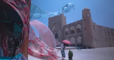 Buhara, Orta Asya, Özbekistan 'daki Eski Şehrin Renkli Mimarisi