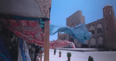 Buhara, Orta Asya, Özbekistan 'daki Eski Şehrin Renkli Mimarisi