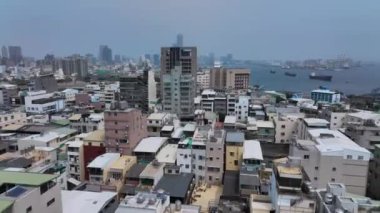 Kaohsiung, Tayvan 'daki Konut Binalarının Çatıları, Hava Görüntüsü