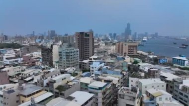 Kaohsiung, Tayvan 'daki Konut Binalarının Çatıları, Hava Görüntüsü