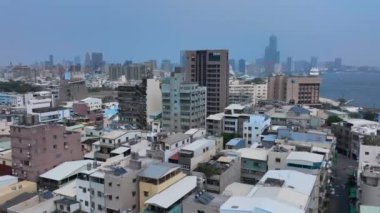 Kaohsiung, Tayvan 'daki Konut Binalarının Çatıları, Hava Görüntüsü
