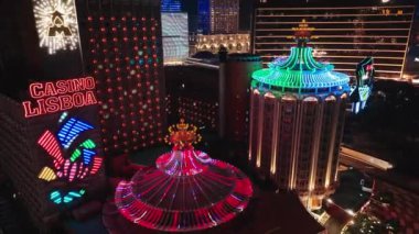 Makao 'daki Parlak Kumarhane Tabelaları, Gece Havası Görünümü