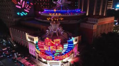 Makao 'daki Parlak Kumarhane Tabelaları, Gece Havası Görünümü