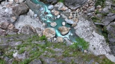Taroko Ulusal Parkı 'ndaki Dağ Nehri, Tayvan, Hava Manzarası