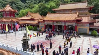 Sanching Tapınağında Otantik Kutlamalar, Tayvan, Hava Görünümü