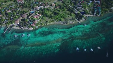 Filipinler 'deki Cebu Adası Sahili' nin Üstten Görünümü