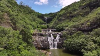 Mauritius Adası 'ndaki Tamarin Şelalesi, Hava Görüntüsü
