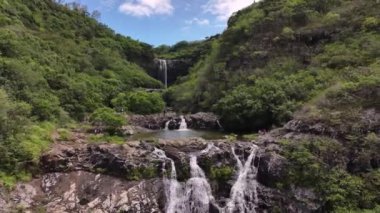 Mauritius Adası 'ndaki Tamarin Şelalesi, Hava Görüntüsü