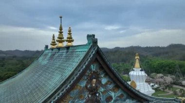 Tainan Bölgesi, Tayvan 'daki Karma Kagyu Manastırı' nda Hava Görüntüsü