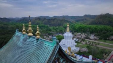 Tainan Bölgesi, Tayvan 'daki Karma Kagyu Manastırı' nda Hava Görüntüsü