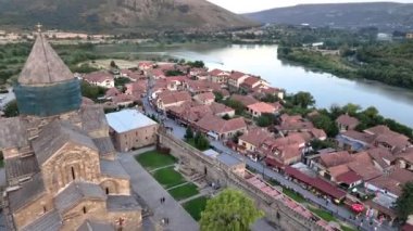Eski Mtskheta Merkezi Bir Yükseklikten, Georgia, Hava Görünümü