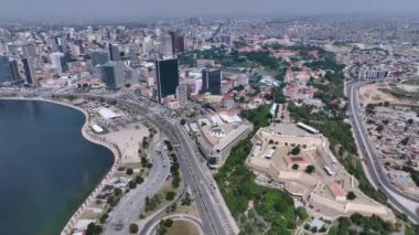 Luanda, Angola 'nın Merkezi Panorama, Hava Görüntüsü